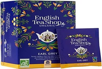 English Tea Shop Organic Earl Grey Tea 20 Paper Tea Bag Sachets 45g Fairtrad • £4.39