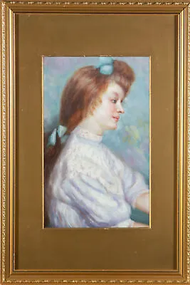 Impressionist Mid 20th Century Oil - Pretty Edwardian Woman • £102
