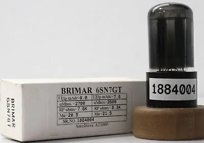 6SN7GT BRIMAR Black Coated Glass Made In England Amplitrex Tested Qty 1 Pc • $342.56