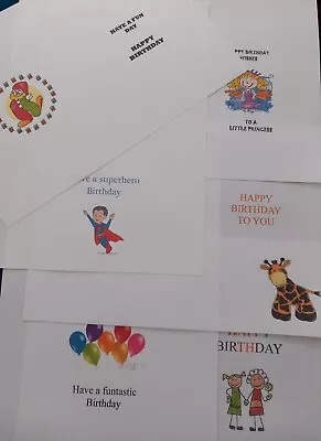 16 A4  Inserts For Childrens Handmade Birthday Cards Fits A5 When Folded In Half • £3