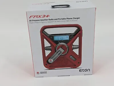 Eton Red Cross Emergency Weather Radio Solar Battery Hand Crank FRX3+ Hurricane • $29.99