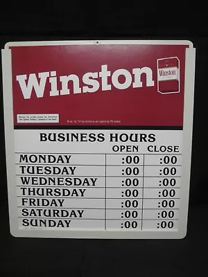 Vintage 1985 Winston Cigarettes Business Hours Sign • $25