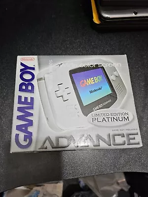  Nintendo Gameboy Advance GBA Platinum Silver Box & All Inserts & Manual VGC • £30