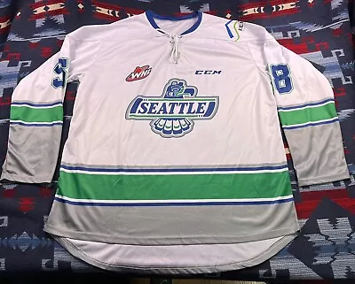 Seattle Thunderbirds Hockey Jersey Minor League WHL Lowlife #58 3XL White • $89.99