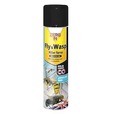 Zero In Fly And Wasp Killer Spray 300ml Insect Mosquito Pest Repellent • £5.79