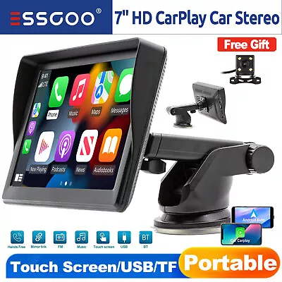 7  Portable Apple Carplay Android Auto Car Radio Touch Screen BT CAM +Sunshade • $50.17