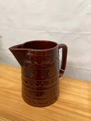 Vintage Brown Marcrest Stoneware Pitcher ~  8  Daisy & Dot ~ Oven Proof • $24.99