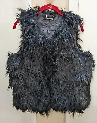 $19.95 • Buy JouJou Jou Jou Womens Shaggy Faux Fur Black Vest NEW