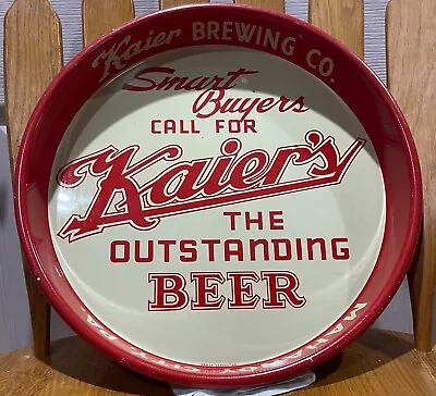 Wonderful Condition Kaier's Mahanoy PA 13  Metal Tin Litho Beer Tray VINTAGE • $29.99