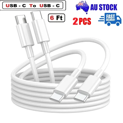 $8.99 • Buy 1-2 Pack 6FT USB-C To USB-C Cable Fast Charge Type C Charging Cord Rapid Charger