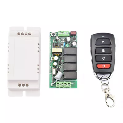 220V 433MHz Wireless RF Remote Control Relay Switch 4 Channel Receiver Board NEW • $17.66
