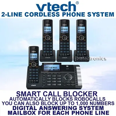 Vtech Ds6251 Dect 6.0 2-line Cordless Phone+3 Cordless Handset-smart Call  Block • $194.95