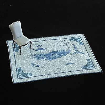 Artisan Petit Needle Point Wool Rug 11 1/2   X 8 1/4  Dollhouse Miniature 1:12 • $65