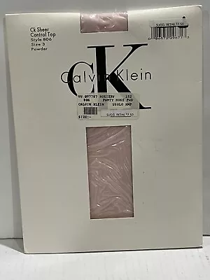 VTG Calvin Klein Sheer Sz.3 Powder Control Top Pantyhose NIP • £10.59