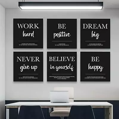 Motivation Bundle Set Of 6 Pieces 6x Inspirational Office Decor Wall Art Canvas • $49.95