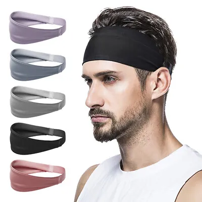 Men Women Sports Headband Anti-Sweat Band Running Yoga Stretch Head Bands • $4.28