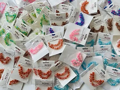 Job Lot 100 Packs Glass Crackle Glitter Beads 7.5mm Goodie Bags Crafts Jewellery • £19.99