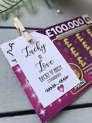 £2.30 • Buy Lucky In Love, Scratch Card Labels & Mini Wooden  Pegs Wedding Favours X 10.