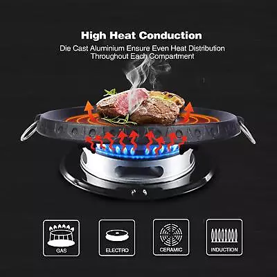 Korean BBQ Grill Pan Non-Stick Smokeless Stovetop BBQ Grill Plate Indoor Outdoor • $37.73