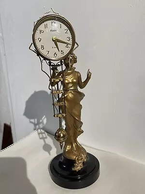 Vtg Linden 8 Day Diana Mystery Swinger Clock Working • $150