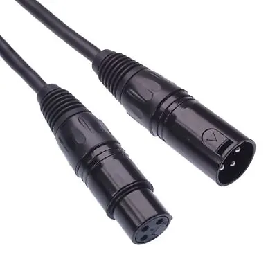 Black 50cm XLR 3 Pin Male To Female Microphone Cable Extension Lead • £2.99