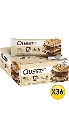 Quest Nutrition S'mores Protein Bar High Protein (36 Individual Bars) NEW!! • $49.99