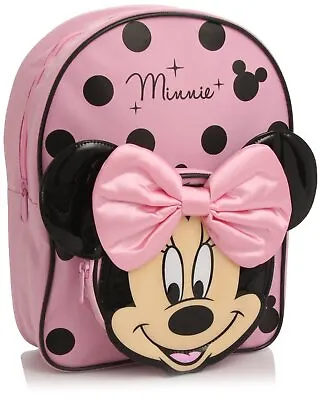 Disney Minnie Girls Backpack School Bag Pink 3D NEW OFFICIAL • £14.99