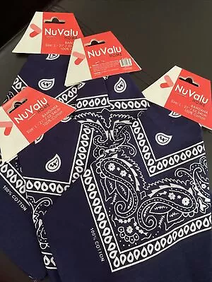 NuValu Home Navy Blue Bandannas Lot Of 4 New With Tags • $17.99