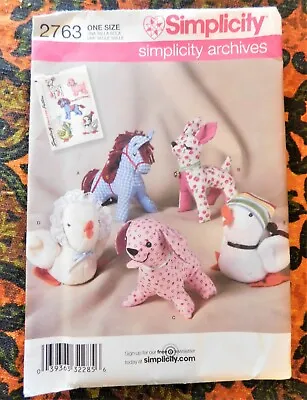 Simplicity 2763_Stuffed Animals Pattern Vintage Archive Horse Dog More OOP Uncut • $8.99