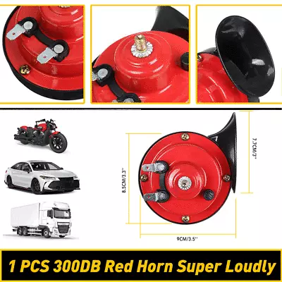 Super Loud Sound 300dB Red Electric Horn For Car Truck Boat Motorcycle Fashion • $12.99