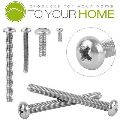 Pan Head M5 Machine Screws A2 Stainless Steel Phillips Head Bolts Pozi • £2.09