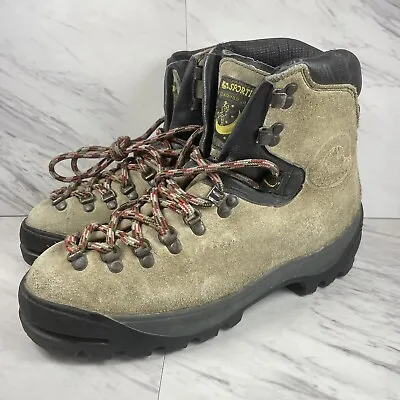 Vtg La Sportiva Walking On The Moon EU 43 Brown Mountaineer Hiking Boots Italy • $50.96