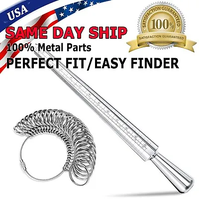 Metal Ring Sizer Gauge Mandrel Finger Sizing Measure Stick Standard Jewelry Tool • $7.49