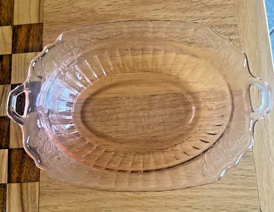 Anchor Hocking Pink Depression Glass Open Rose Mayfair Vegetable Bowl • $12.80