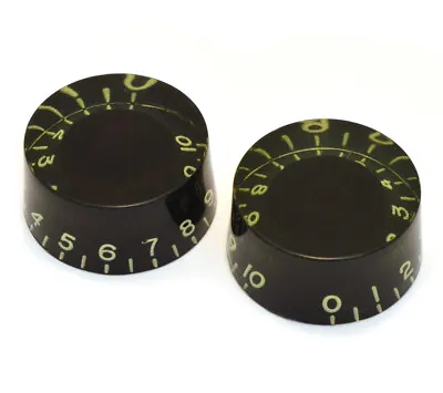 (2) Black Vintage Tint Speed Knobs For Gibson® Guitar/Bass CTS Pots PK-0134-023 • $9.75