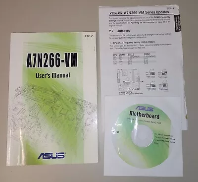 Original Manual User's Guide Driver CD Disc 4 Asus A7N266-VM Motherboard 2002 • $29.99