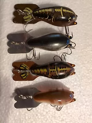 4 Fred Arbogast Mud Bugs Vintage Crankbait Fishing Lures • $20