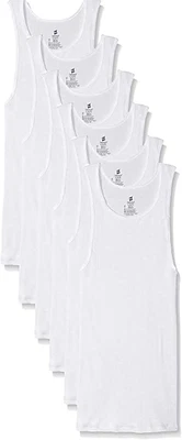 $24.99 • Buy Hanes Men's Tanks A-Shirts 6-Pack Cotton Tagless Soft Breathable Cool Comfort...