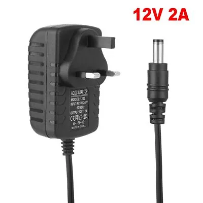 12V 2A Charger Power Supply AC/DC Adapter UK Plug For LED Strip CCTV Camera • £5.30