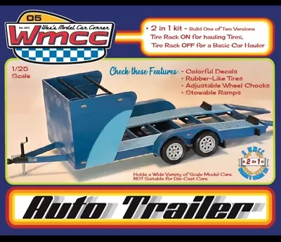 Wes's Model Car Corner 1:25 SCALE Auto Trailer Kit #100AT1~NEW In BOX • $19.99