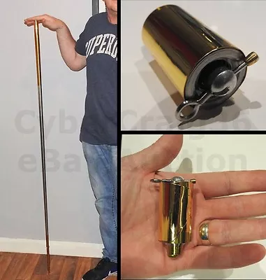 140cm LONG METAL APPEARING GOLD SILVER CANE STAGE TRICK MAGIC OR USE FANCY DRESS • £23.99