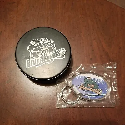 Vintage Memphis RiverKings Hockey Puck CHL Minor League Hockey And Keychain  • $24.99