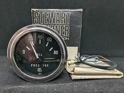 Nos Stewart Warner 2 1/16  Case 0-80 Psi Oil Pressure Gauge 82304 • $59.99