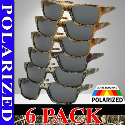 Polarized Camo Mens Sunglasses 6 Pack Fishing Glasses Bulk Lot Huntng Camo New  • $20.95