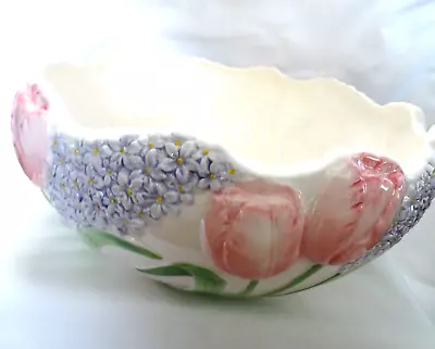 Vintage Otagiri Mary Ann Baker Spring Floral Bowl Tulip Lilac Matching Pieces • $25