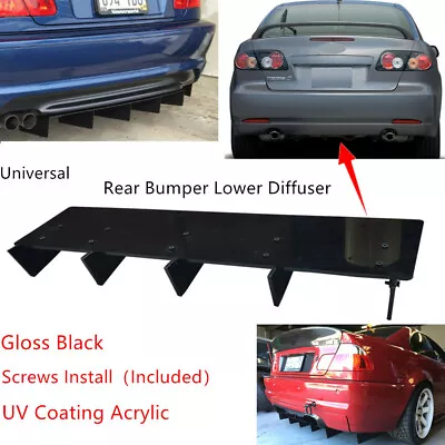 23x5  Universal UV Rear Bumper Diffuser Fin Spoiler Lip Fit For Mazda 6 03-08 • $41.22