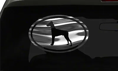 £29.09 • Buy Doberman Pinscher Sticker Dog Oval Euro All Chrome & Regular Vinyl Color Choices