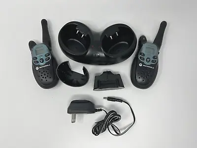 Motorola T5000 Talkabout Walkie Talkie Set Of 2 W/Charger & Seat Adapters Works • $28.97