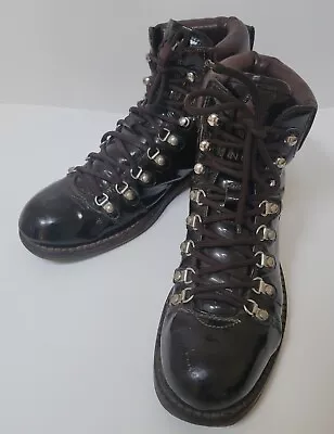 $1795 Dsquared2 Runway Patent Hiking Logger Boots Mens 10 10.5 9.5Uk 43.5 • $159.99