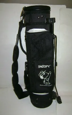 La Jolla Peanuts Snoopy Standing Golf Bag Black Kids Juniors 2 Way VERY RARE • $79.99